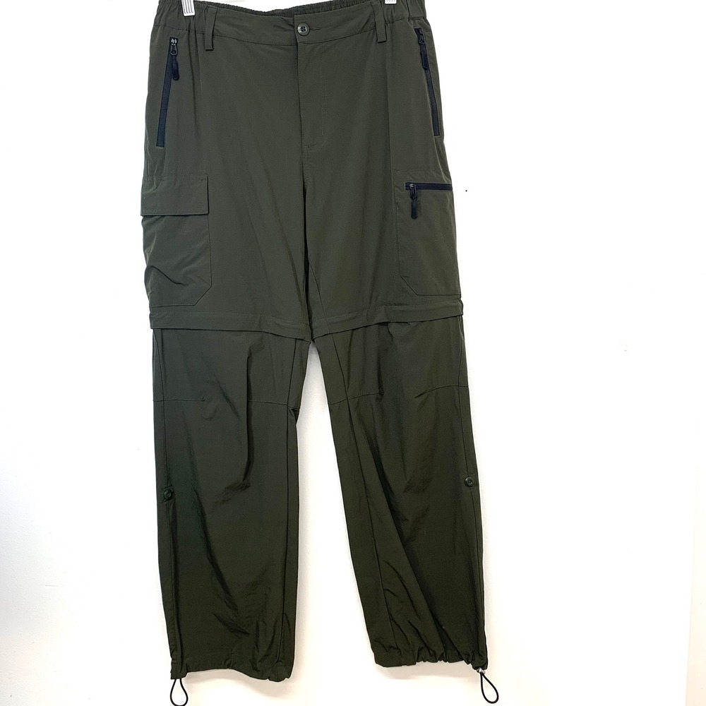 Convertible Cargo Hiking Pants Women‎ XL Green Zip Off Utility Gorpcore  Outdoor